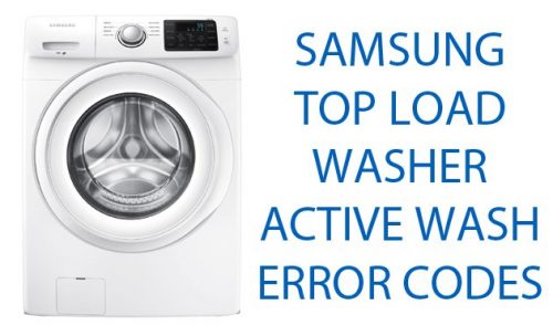 Samsung Top Load Washer activewash error codes