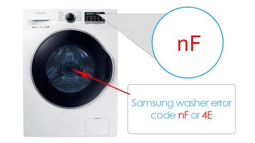 Samsung washer error code nF or 4E
