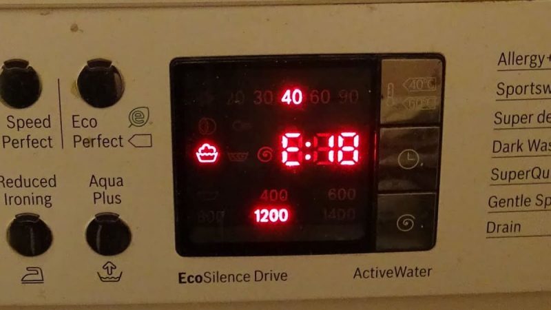 Bosch washing machine e18