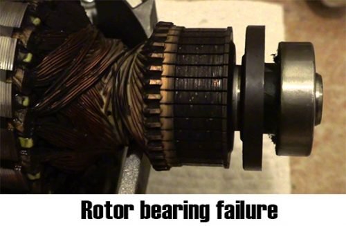 Rotor bearing failure