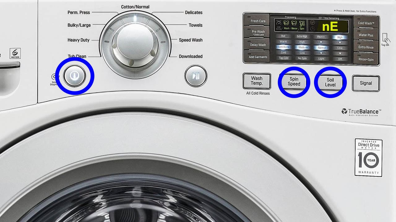 LG Washing Machines Error Code NE