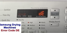 Samsung Drying Machines Error Code DE s