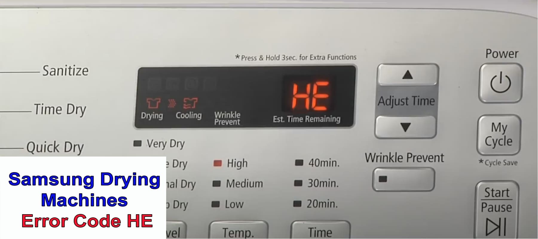 Samsung Drying Machines Error Code HE