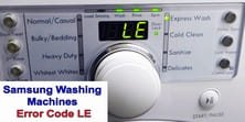 Samsung washing machines error code LE