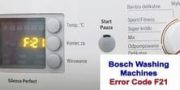 Bosch Washing Machine Error Code F21