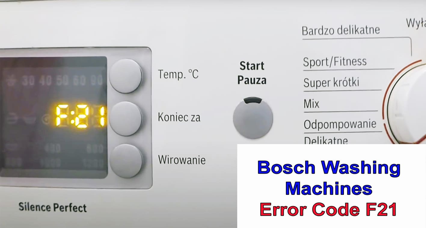 bureau concept Humanistisch Bosch washer error code F21