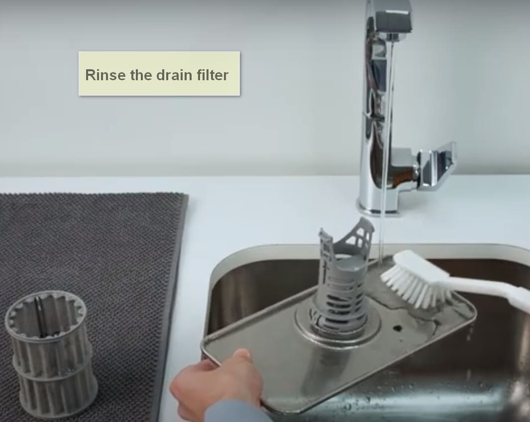 Bosch dishwasher error code E14 rinse drain filter