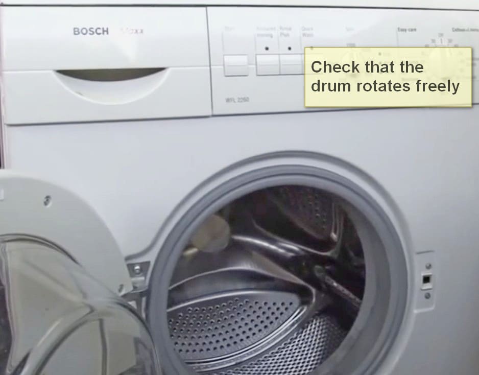 Bosch washer error code E43 drum rotate