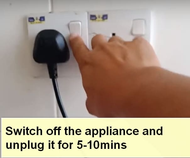 Samsung Washer Error Code U6 switch off