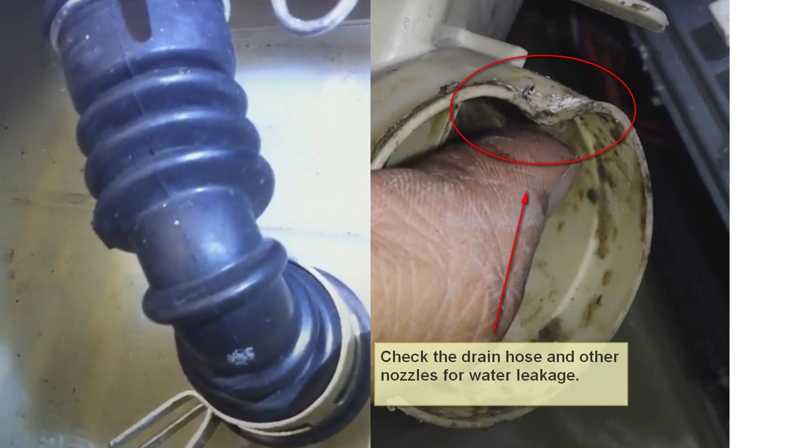 Samsung Washing Machines Error Code LE1 Check drain hose