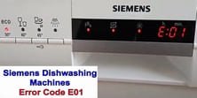 Siemens dishwasher error code E01