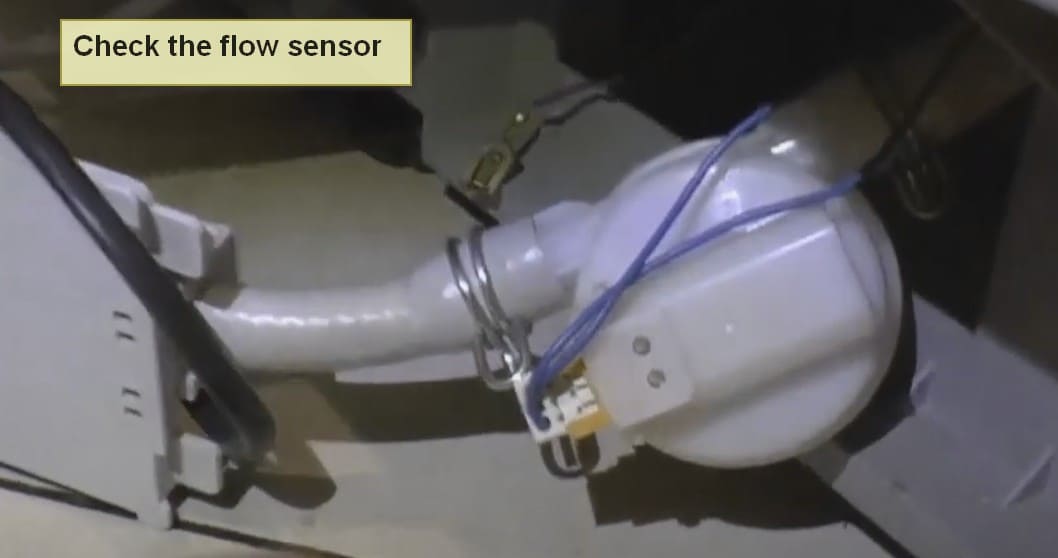 Siemens dishwasher error code E14 Check the flow sensor
