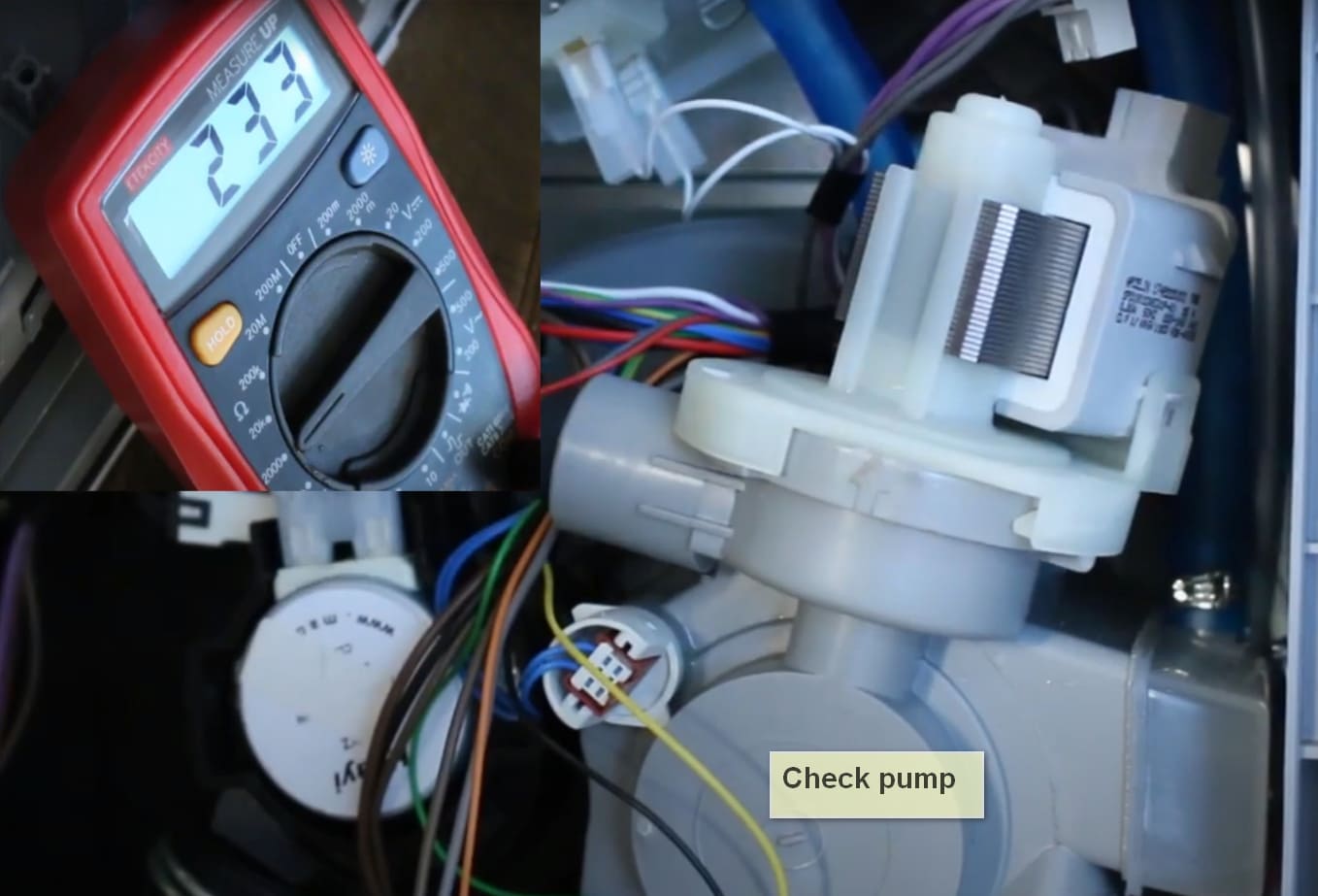 Siemens dishwasher error code E24 check pump