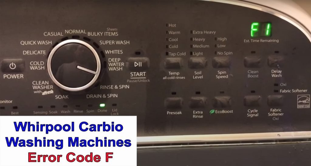 Whirlpool Cabrio Washer Error Code F