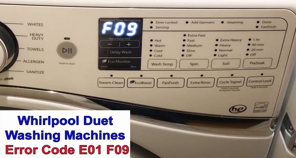 Whirlpool Duet Washer Error Code E1 F9