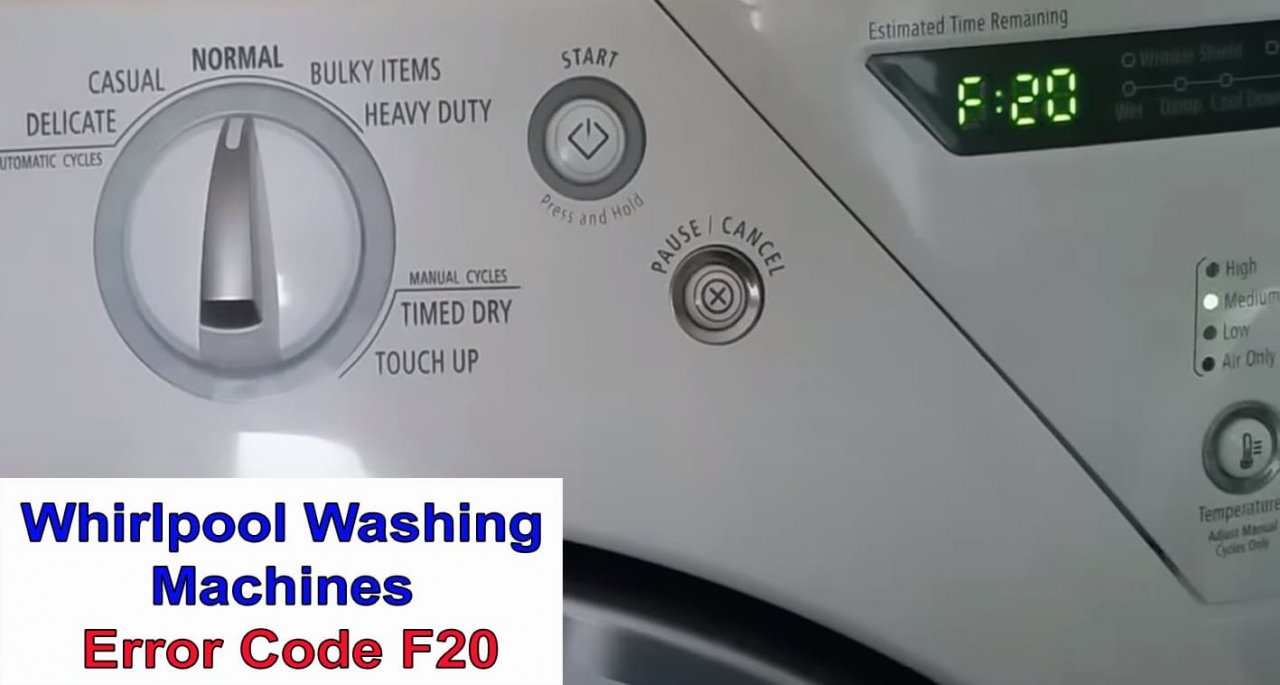  Whirlpool washer error code F20 Washer and dishwasher error codes and 