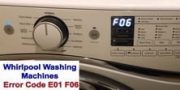 Whirlpool duet washer error code E01 F06