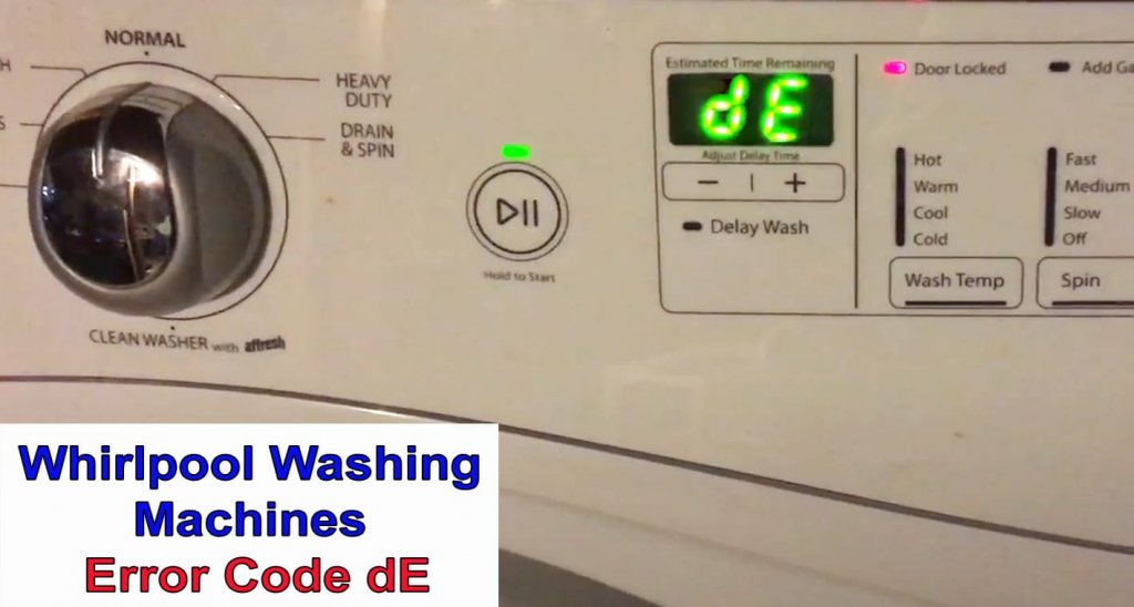 Whirlpool Washing Machine Error Code De