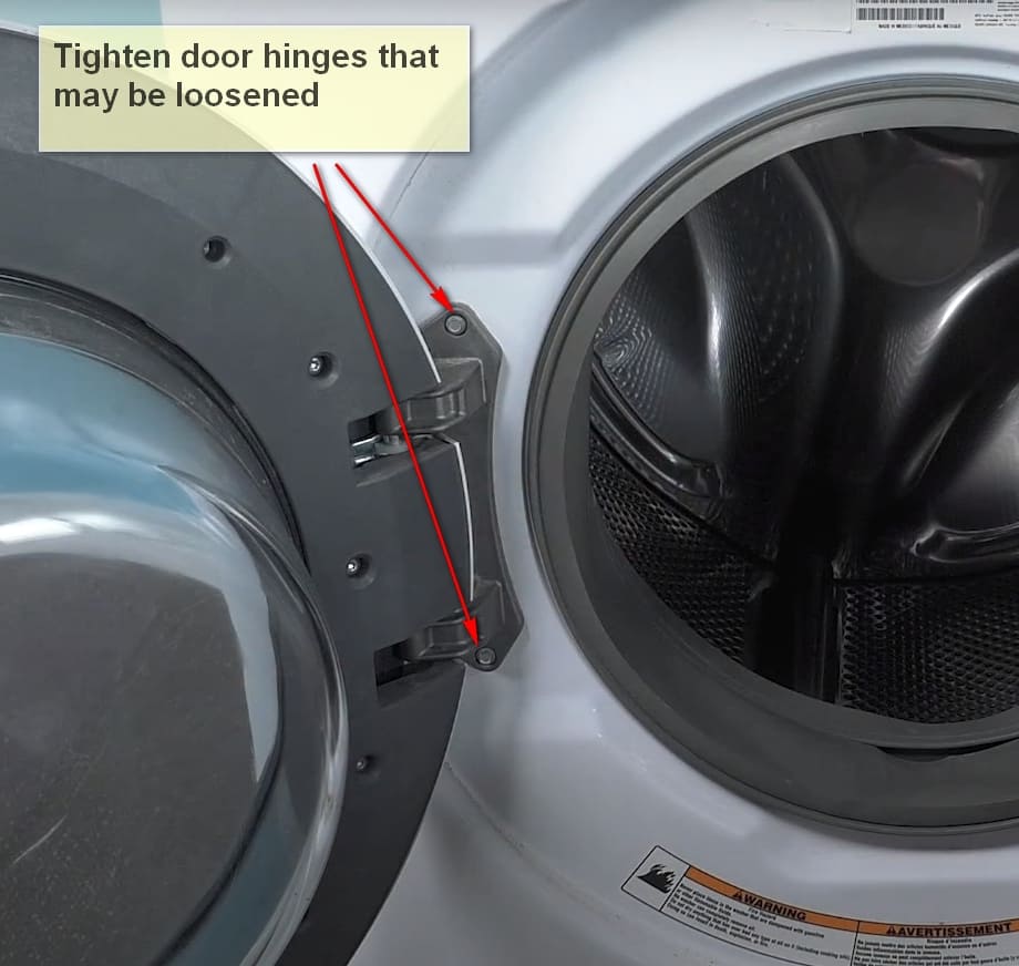 Whirlpool washing machine error code DE door