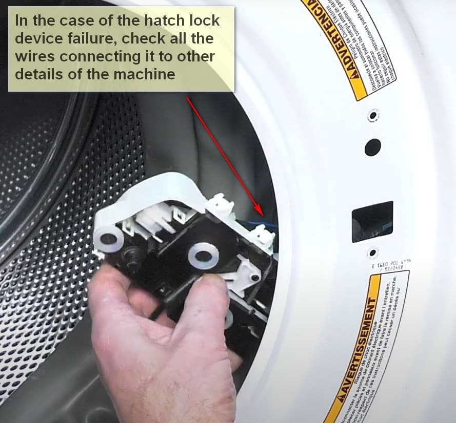 Whirlpool washing machine error code DE lock