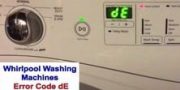 Whirlpool washing machine error code DE